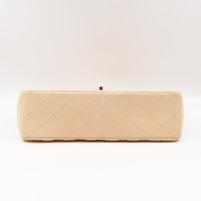Classic Single Flap Jumbo Beige Leather