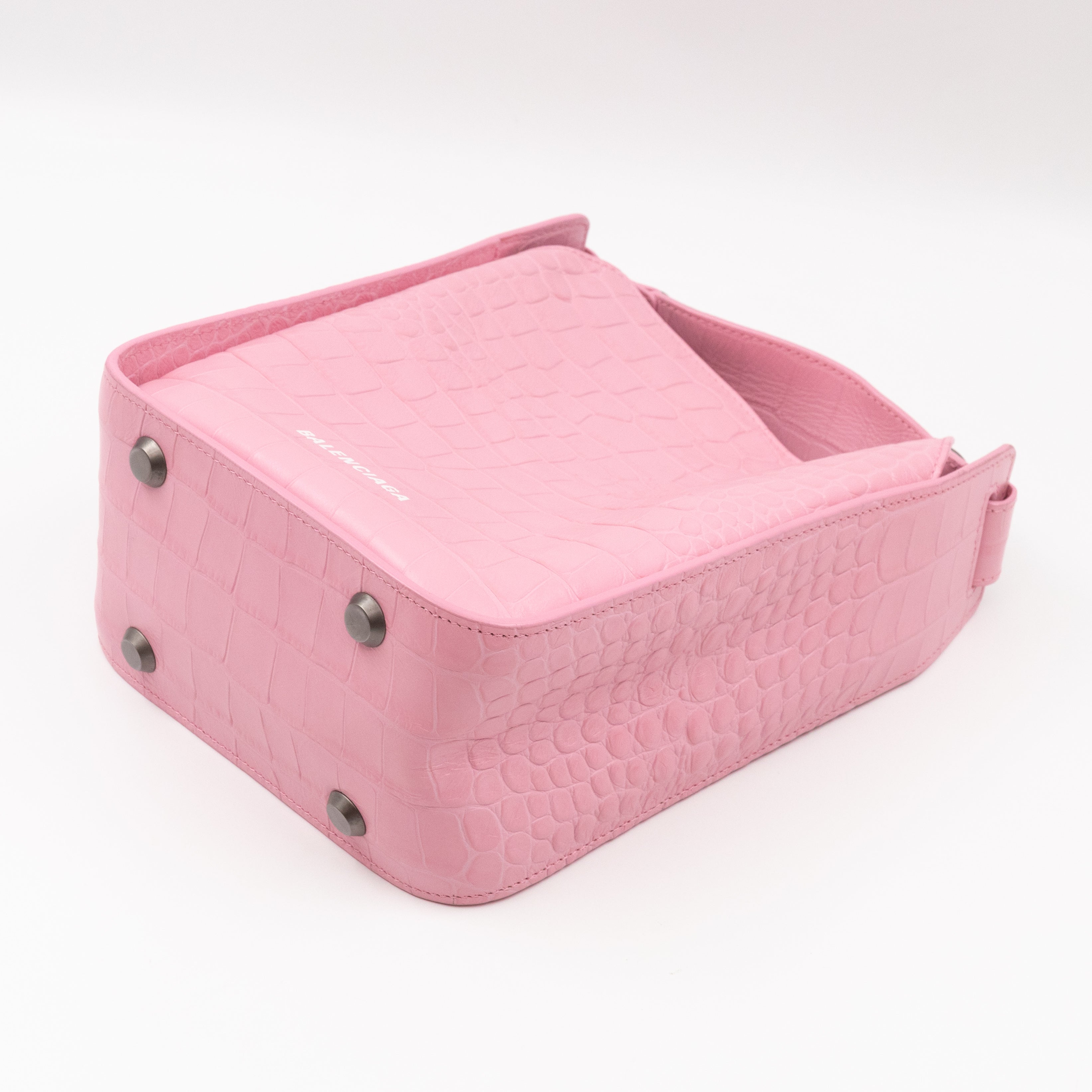 Tool 2.0 XS North-South Tote Bag Light Pink Embossed Calfskin