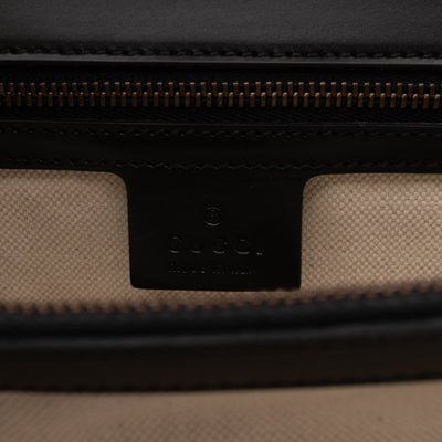 GG Marmont Medium Malaga Heart Chain Bag Black Leather