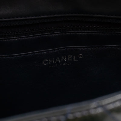 Classic Single Flap Jumbo Navy Blue Patent Leather