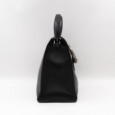 Web Dionysus Medium Tote Black Calfskin Leather