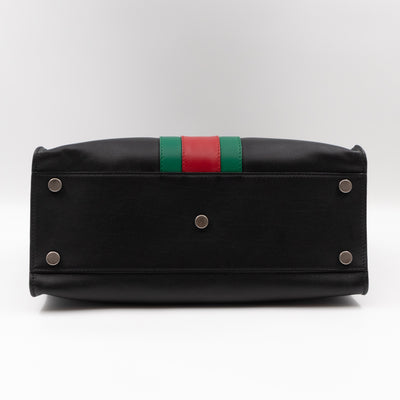 Web Dionysus Medium Tote Black Calfskin Leather