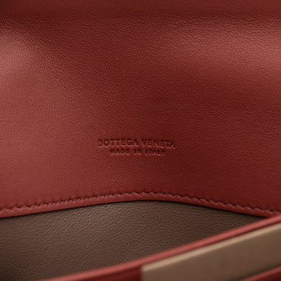 Long Wallet Brick Brown Intrecciato Leather