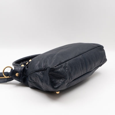 Giant Town Navy Blue Leather Gold