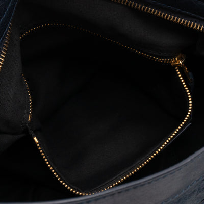 Giant Town Navy Blue Leather Gold