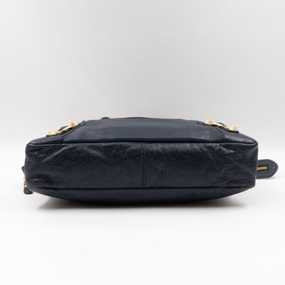 Giant Town Navy Blue Leather Gold