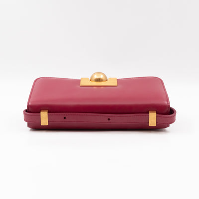 Classic Mini Crossbody Bag Spazzolato Calfskin Red Leather