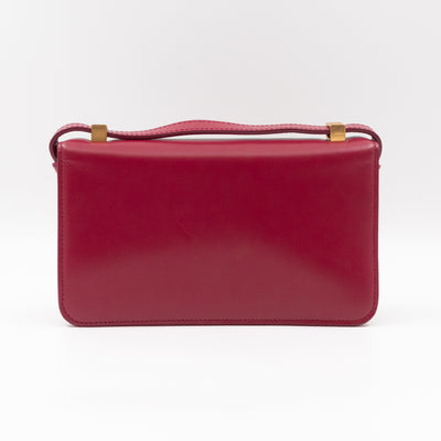 Classic Mini Crossbody Bag Spazzolato Calfskin Red Leather