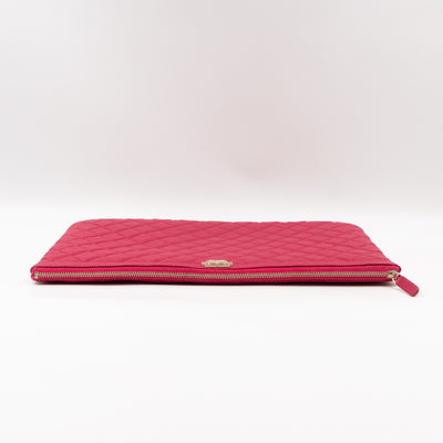 Boy O Case Clutch Large Pink Caviar Leather