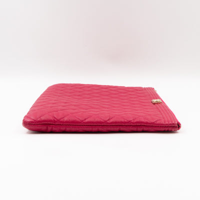 Boy O Case Clutch Large Pink Caviar Leather