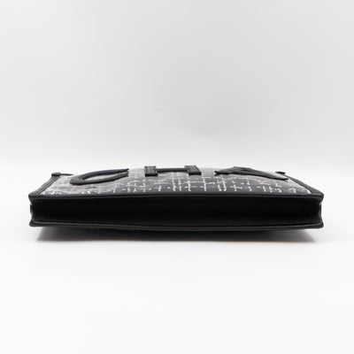 Large Pouch Tweed PVC black