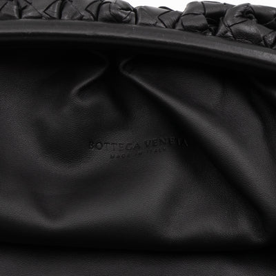 Pouch Clutch Intrecciato black Leather