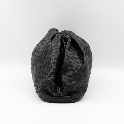 Pouch Clutch Intrecciato black Leather