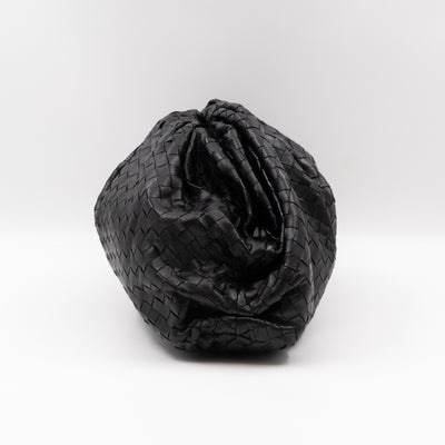 Pouch Clutch Intrecciato black Leather