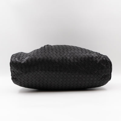 Pouch Clutch Intrecciato black Leather