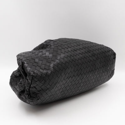 Pouch Clutch Intrecciato black Leather