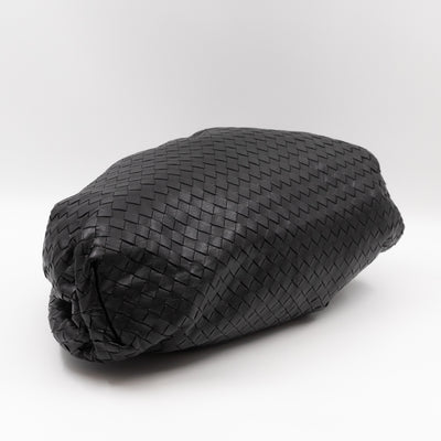 Pouch Clutch Intrecciato black Leather