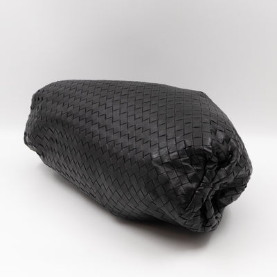 Pouch Clutch Intrecciato black Leather