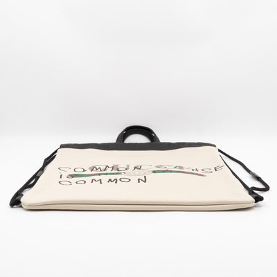 Coco Capitan Logo Drawstring Backpack White Leather