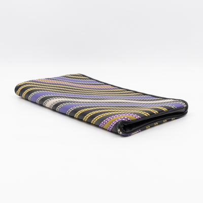 Clutch Bag Diagonal Intrecciato Multicolor Leather