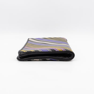 Clutch Bag Diagonal Intrecciato Multicolor Leather