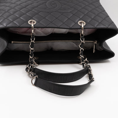GST XL Grand Shopping Tote Black Caviar Silver