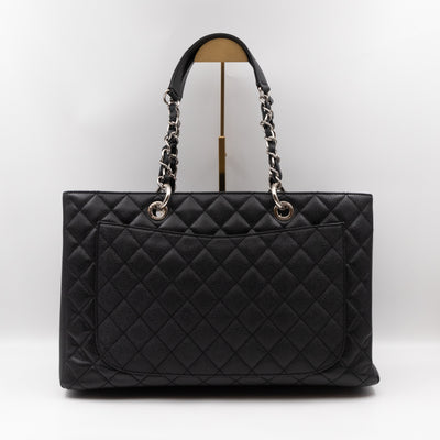 GST XL Grand Shopping Tote Black Caviar Silver