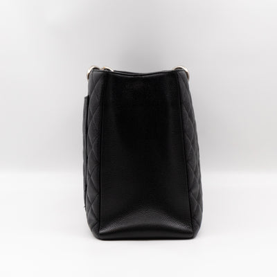 GST XL Grand Shopping Tote Black Caviar Silver
