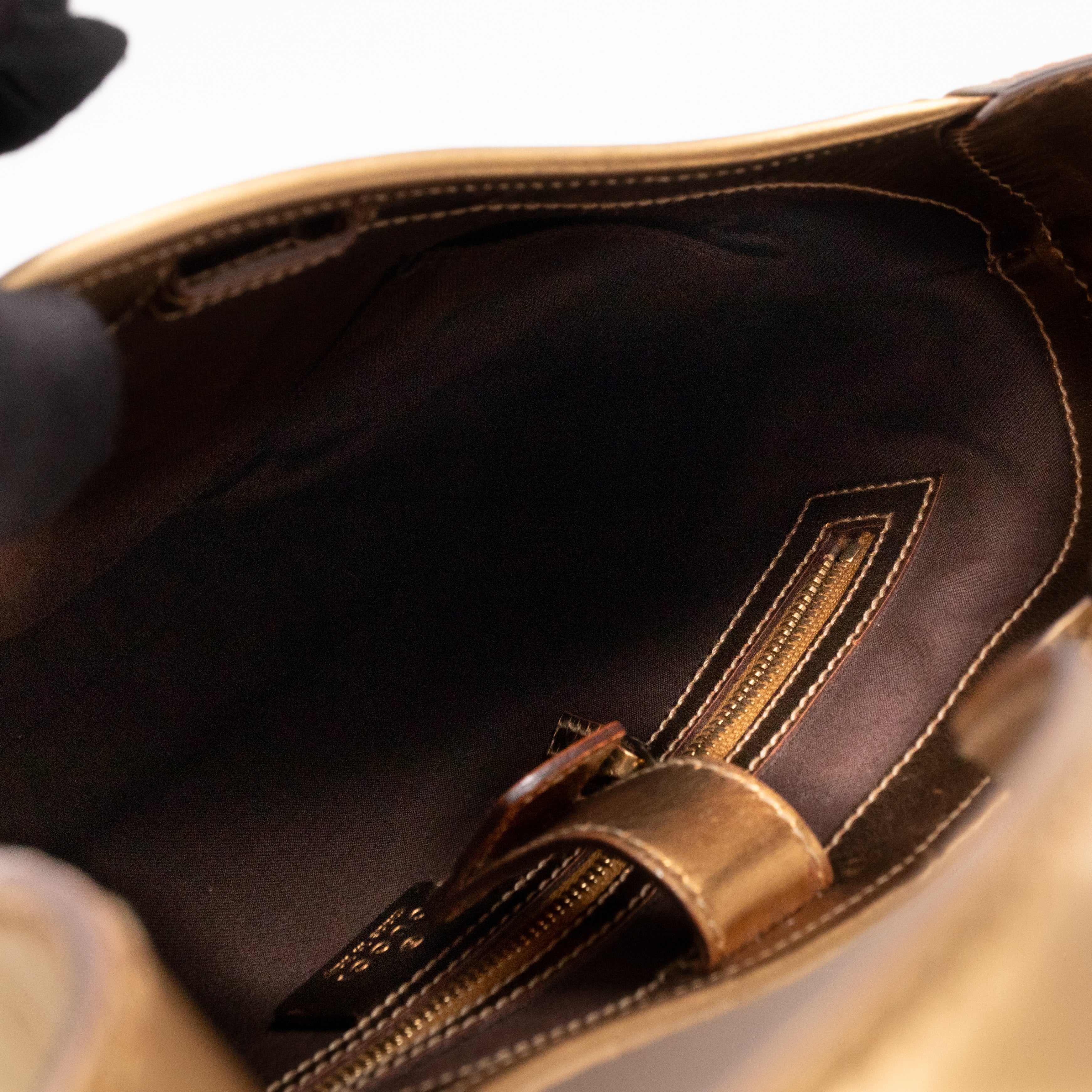 Jackie Small Hobo Bag Metallic Bronze Leather