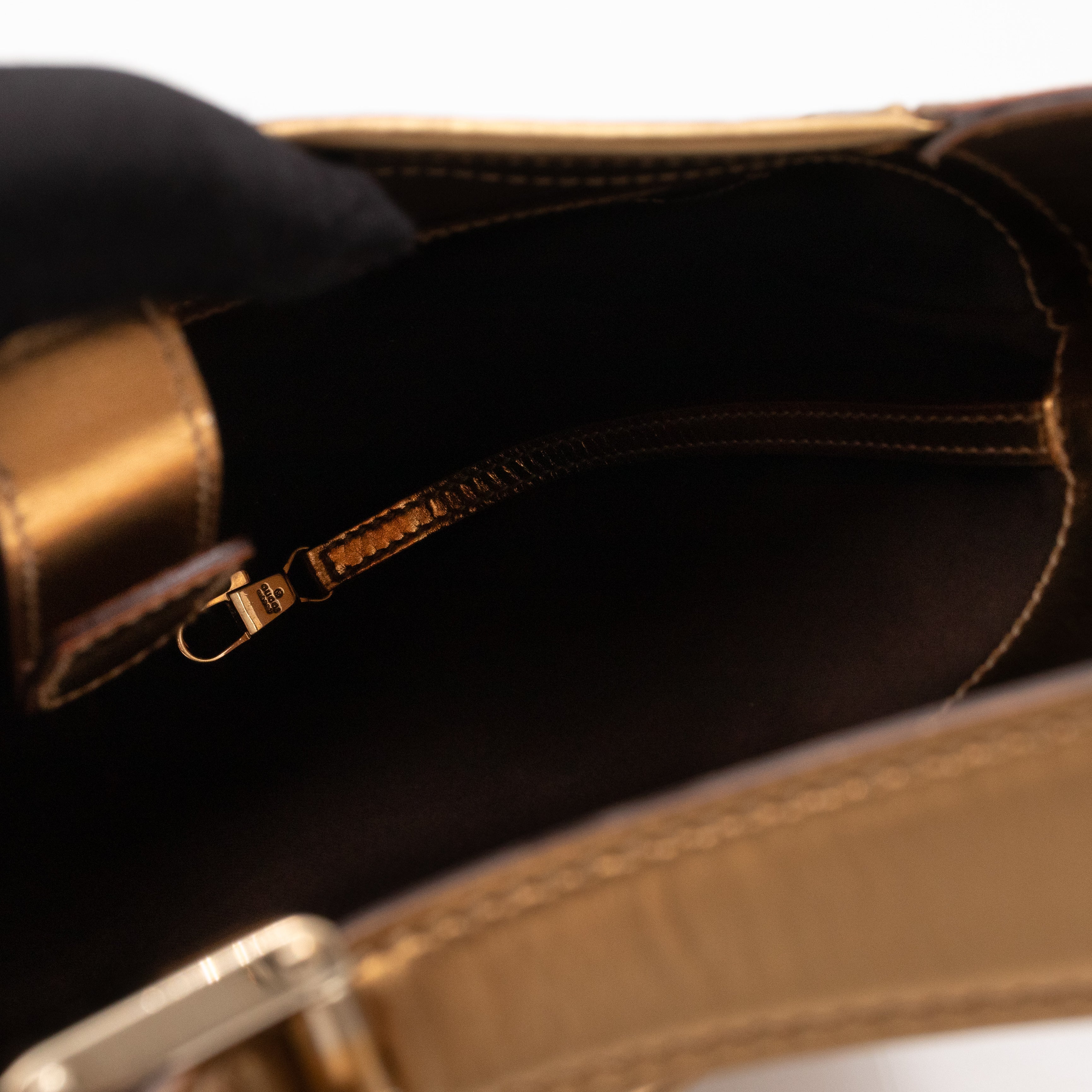 Jackie Small Hobo Bag Metallic Bronze Leather