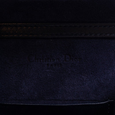 Vertical Diorama Studded Navy Blue Leather