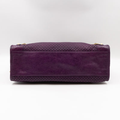 Classic City Bag Violet Cross Perforated Leather