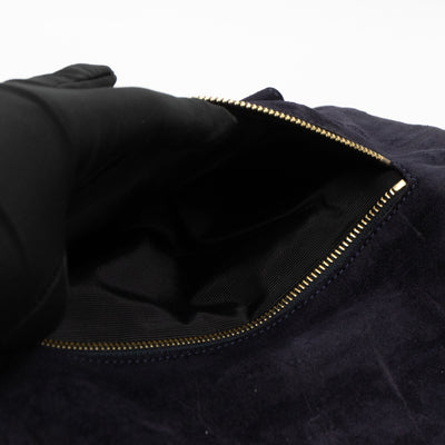 Daria Clutch Black Croc Embossed Suede