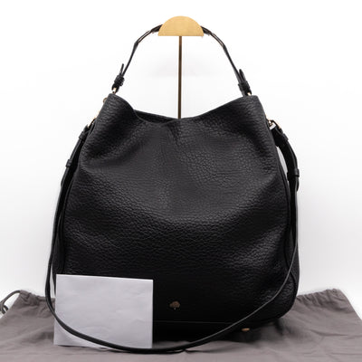 Evelina Hobo Black Leather