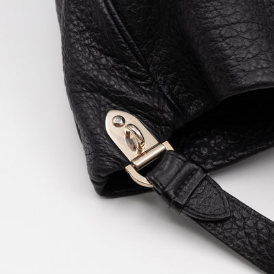 Evelina Hobo Black Leather