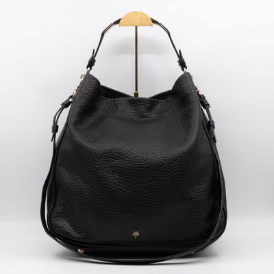 Evelina Hobo Black Leather