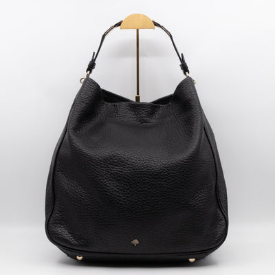 Evelina Hobo Black Leather