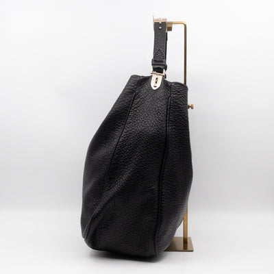 Evelina Hobo Black Leather