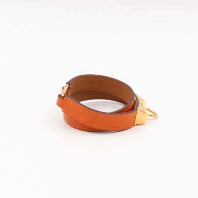 Rivale Double Tour Bracelet Orange Leather