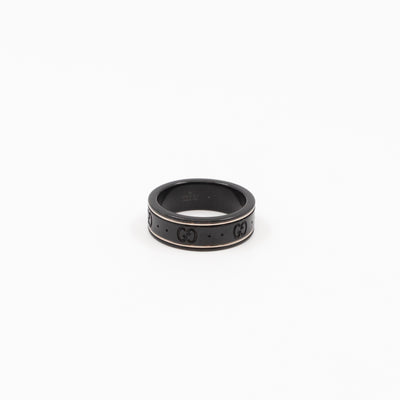 Icon Thin Band White Gold Black