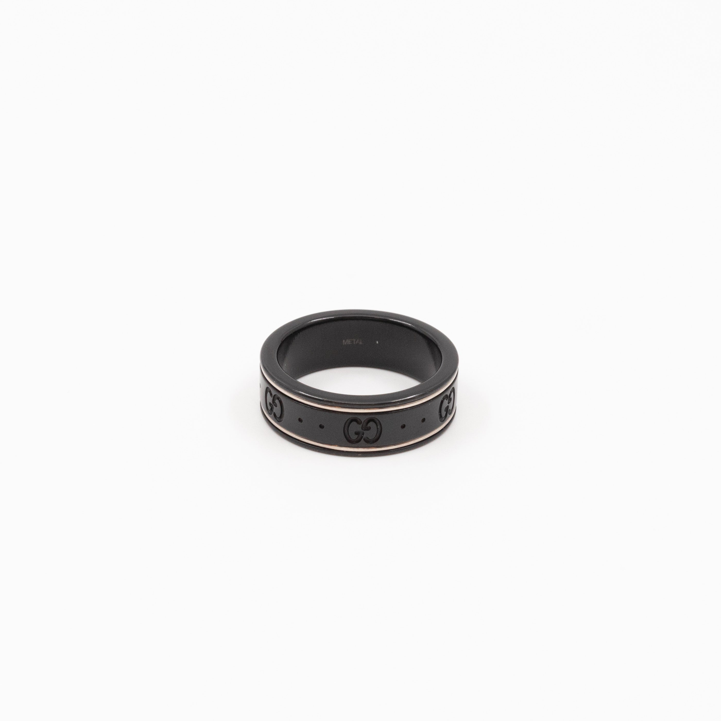 Icon Thin Band White Gold Black