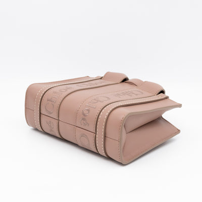 Woody Tote Small Dark Beige Leather