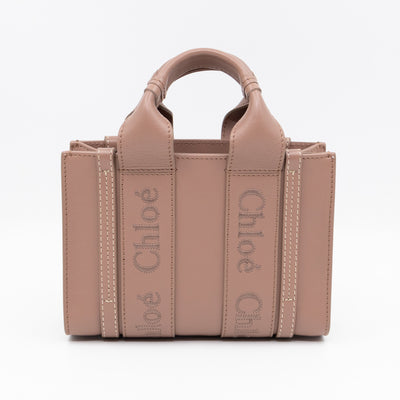 Woody Tote Small Dark Beige Leather