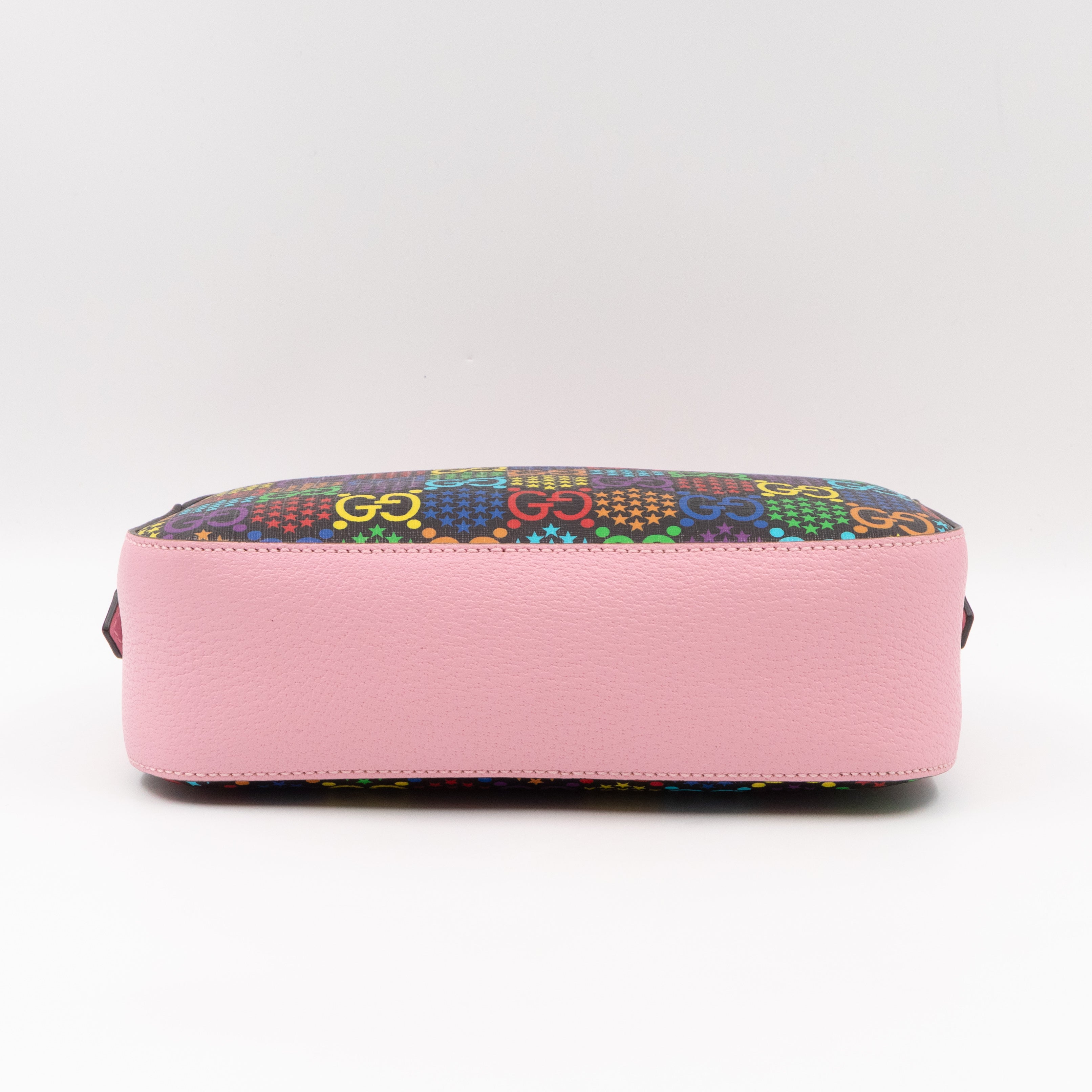 GG Psychedelic Shoulder Bag Canvas Pink Leather
