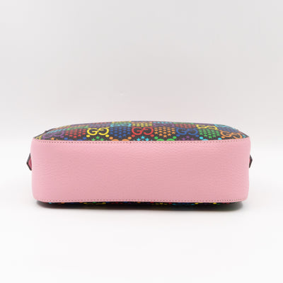 GG Psychedelic Shoulder Bag Canvas Pink Leather