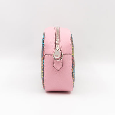 GG Psychedelic Shoulder Bag Canvas Pink Leather