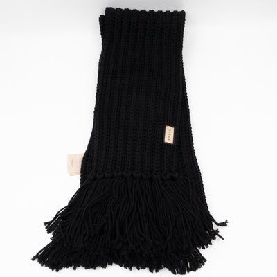 Knit Scarf Black Wool