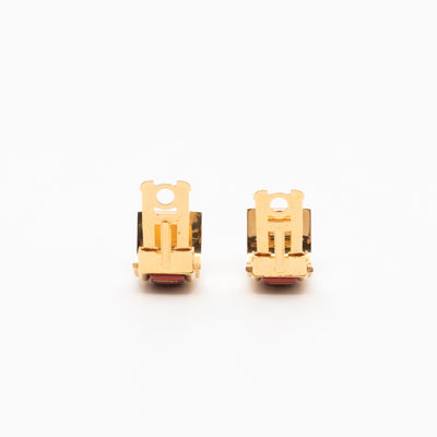 Enamel Print Rose Clip-on Earrings