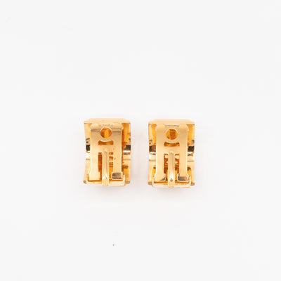 Enamel Print Rose Clip-on Earrings