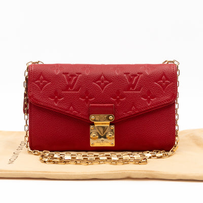 Saint Germain Pochette with chain Red Monogram Empreinte